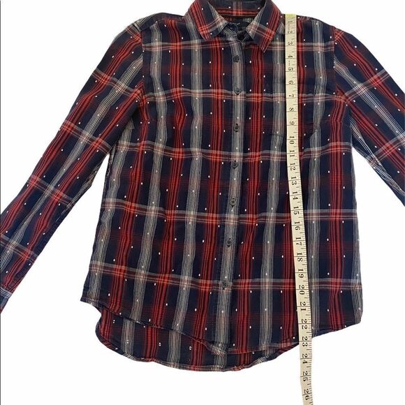 TOMMY HILFIGER Plaid Button Up Top Red & Blue S - Picture 6 of 8